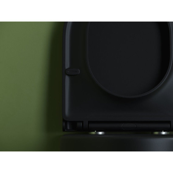 Унитаз подвесной безободковый Ceramicanova Ulma Rimless CN4006MB с крышкой микролифт, чёрный матовый, Цвет производителя: чёрный матовый - фото 8