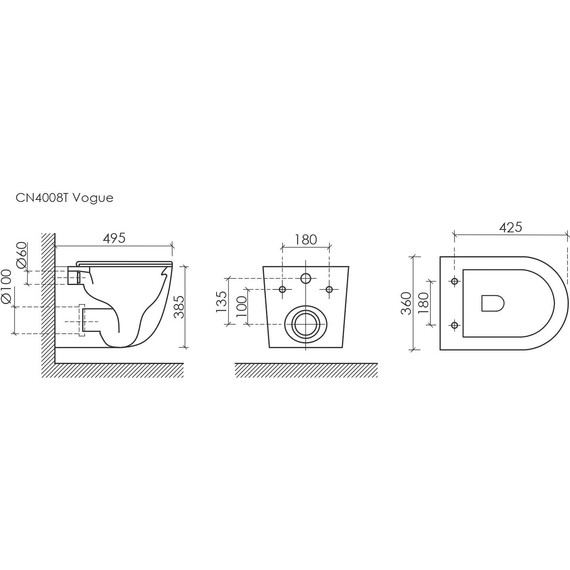 Унитаз подвесной безободковый Ceramicanova Vogue CN4008TMB (система смыва Торнадо) с крышкой микролифт, чёрный матовый, Цвет производителя: чёрный матовый - фото 10