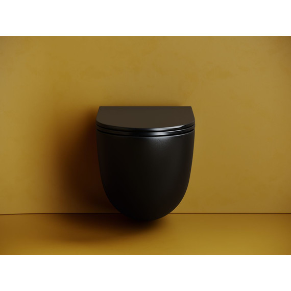 Унитаз подвесной безободковый Ceramicanova Vogue CN4008TMB (система смыва Торнадо) с крышкой микролифт, чёрный матовый, Цвет производителя: чёрный матовый - фото 4