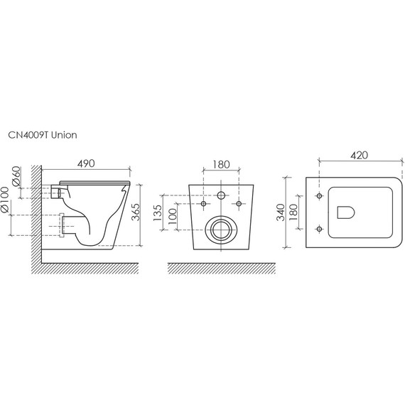 Унитаз подвесной безободковый Ceramicanova Union CN4009T (система смыва Торнадо) с крышкой микролифт, Цвет производителя: белый - фото 8