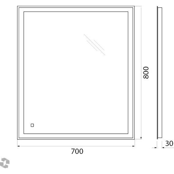 Зеркало BelBagno SPC-GRT-700-800-LED-TCH 70 см - фото 9