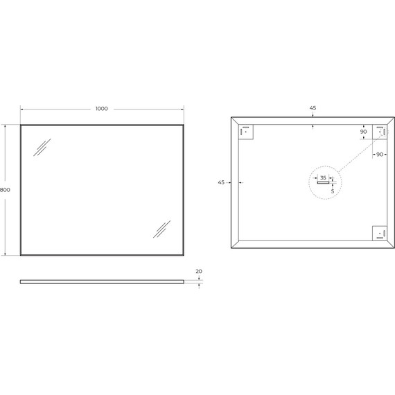 Зеркало BelBagno 100х80 см SPC-AL-1000-800 - фото 8