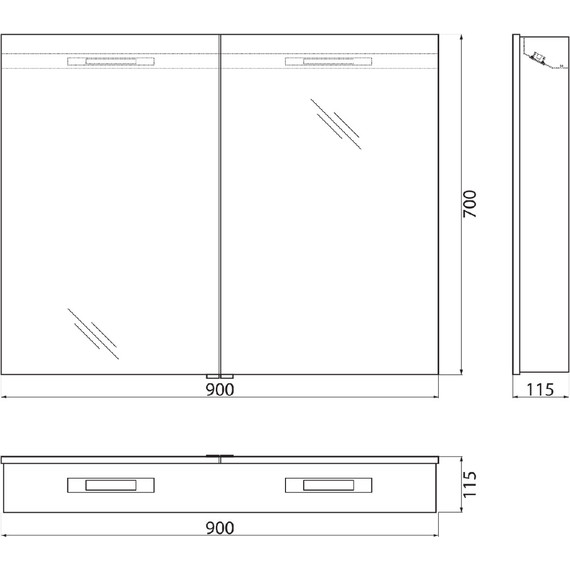 Зеркало-шкаф BelBagno SPC-2A-DL-BL-900 90 см, хром - фото 10