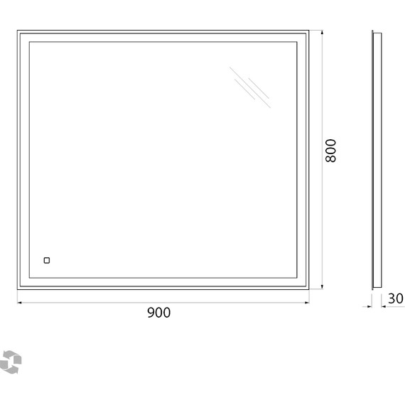 Зеркало BelBagno SPC-GRT-900-800-LED-TCH 90 см - фото 9