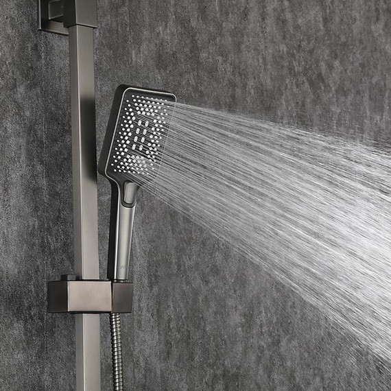 Душевая стойка с выдвижным изливом Gappo G07-9 G2407-9, оружейная сталь - фото 40