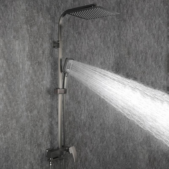 Душевая стойка с выдвижным изливом Gappo G07-9 G2407-9, оружейная сталь - фото 41