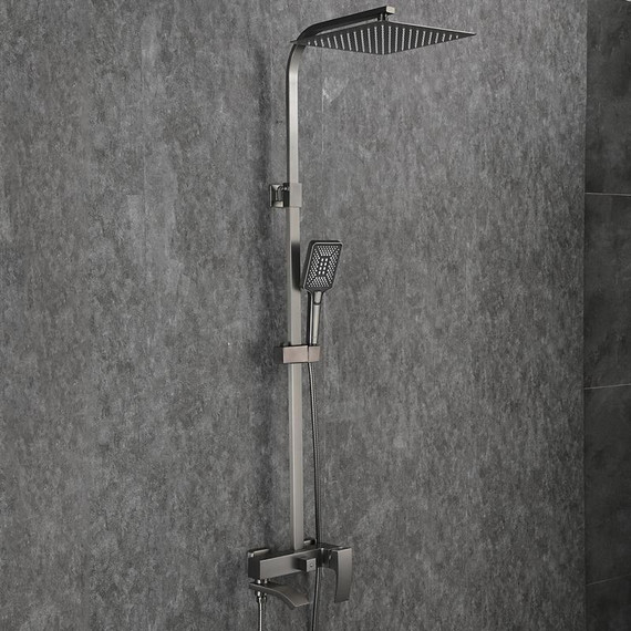 Душевая стойка с выдвижным изливом Gappo G07-9 G2407-9, оружейная сталь - фото 42