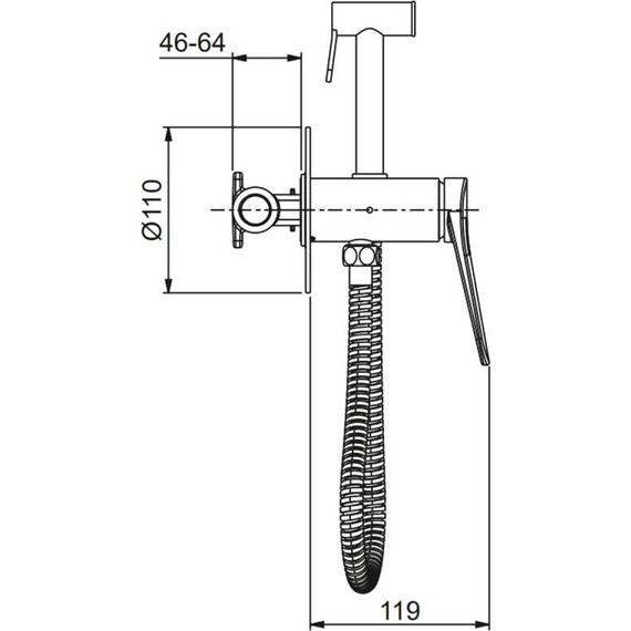 Набор для гигиенического душа Gappo G10-9 G7210-9, оружейная сталь, Цвет производителя: оружейная сталь - фото 2