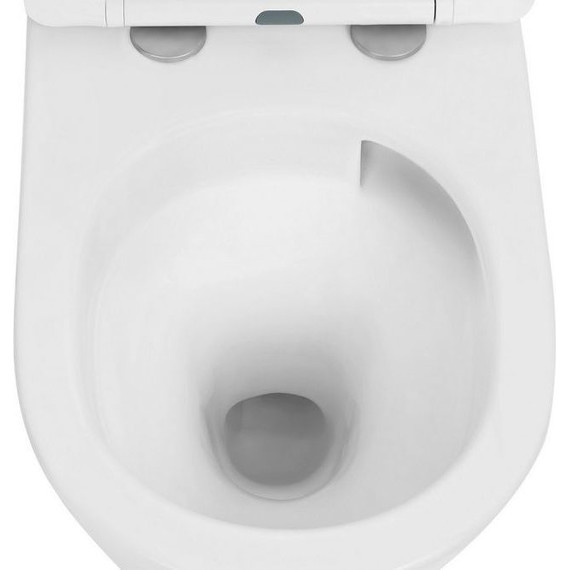 Унитаз подвесной безободковый Abber Bequem AC1102TMW с крышкой микролифт, белый матовый (система смыва Торнадо), Цвет производителя: белый матовый - фото 6