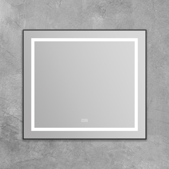 Зеркало BelBagno 88x78 см SPC-KRAFT-885-785-TCH-WARM-NERO, черный - фото 3