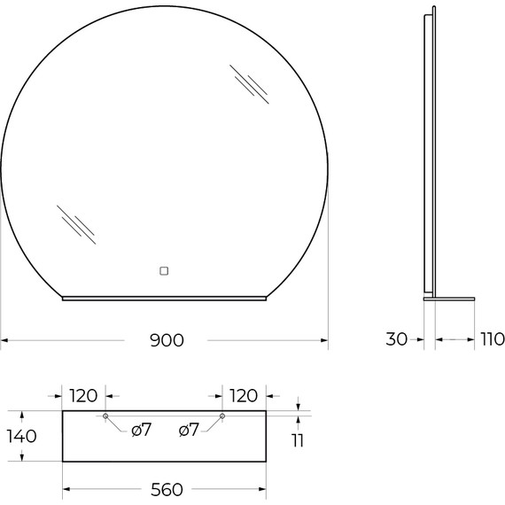 Зеркало BelBagno 90 см SPC-RNG-900-LED-TCH-MENS - фото 8