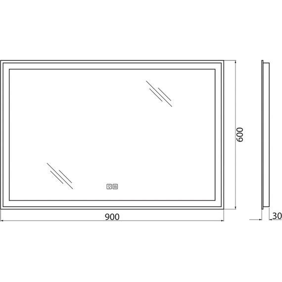 Зеркало BelBagno 90x60 см SPC-GRT-900-600-LED-TCH-WARM - фото 9