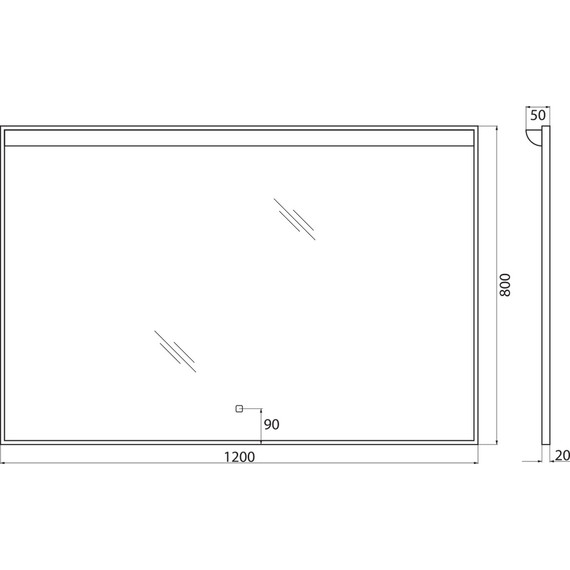 Зеркало BelBagno Uno 120 см SPC-UNO-1200-800-TCH - фото 9