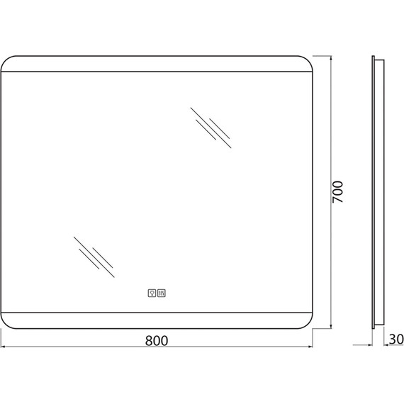 Зеркало BelBagno с подогревом 80x70 см SPC-CEZ-800-700-LED-TCH-WARM - фото 8