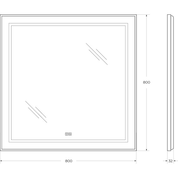 Зеркало BelBagno 80x80 см SPC-KRAFT-800-800-LED-TCH-WARM - фото 9