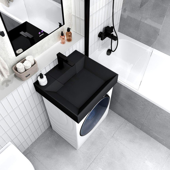 Раковина над стиральной машиной Grossman Luxor 60 см 11.R01.60.210, чёрный - фото 4