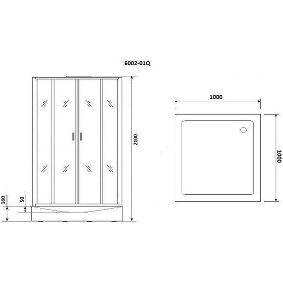 Душевая кабина Niagara Premium 100x100 см NG-6002-01Q, хром/прозрачное (безсиликоновая сборка) - фото 3