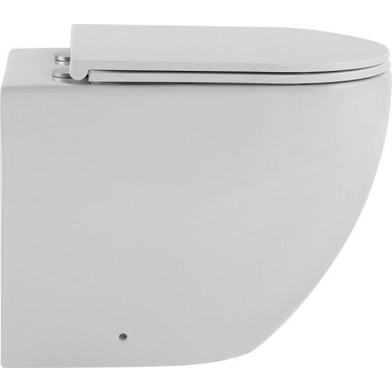 Унитаз приставной безободковый Abber Bequem AC1111TMW с крышкой микролифт, белый матовый (выпуск горизонтальный), Цвет производителя: белый матовый - фото 2