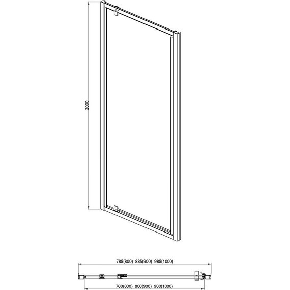 Душевая дверь Aquatek 90 см AQ ARI PI 09020GM, оружейная сталь/прозрачное - фото 5