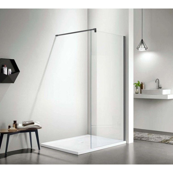 Душевая перегородка Aquatek Walk in 120 см AQ WIW 12020GM (стекло 8 мм) оружейная сталь/прозрачное - фото 