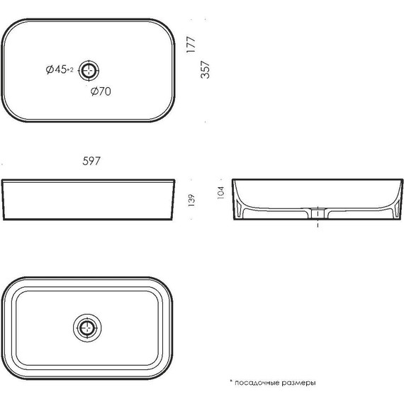 Раковина-чаша Sanita Luxe Infinity Slim 60 WB.CT/Infinity/60-N.Slim/WHT.G/S1 - фото 6