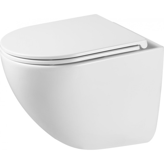 Унитаз подвесной безободковый Grossman GR-4455SQC с крышкой микролифт, белый глянцевый (Система смыва торнадо) - фото 2