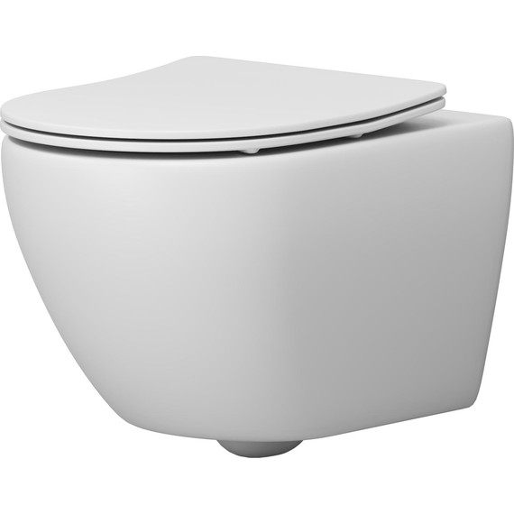 Унитаз подвесной безободковый Grossman GR-4457MSQ с крышкой микролифт, белый матовый (Система смыва торнадо), Цвет производителя: белый матовый - фото 2