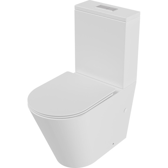 Унитаз-компакт безободковый Grossman GR-4458MSQ с крышкой микролифт, белый матовый (Система смыва торнадо), Цвет производителя: белый матовый - фото 2