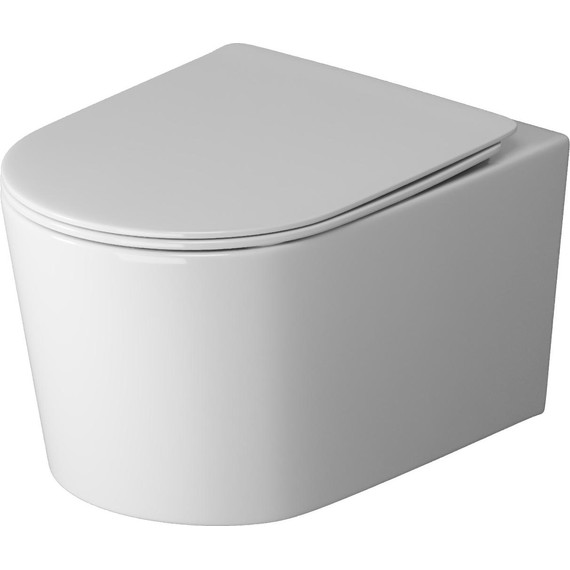 Унитаз подвесной безободковый Grossman GR-4499SQ с крышкой микролифт (Система смыва торнадо), Цвет производителя: белый - фото 2