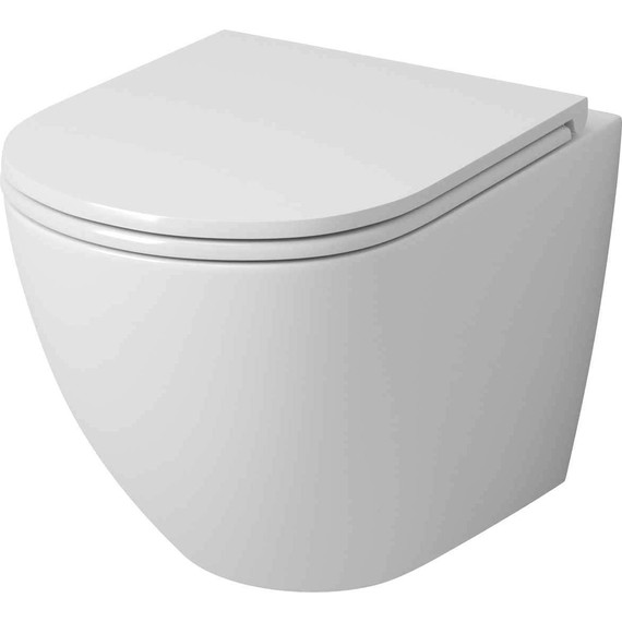 Унитаз подвесной безободковый Grossman GR-4455SQ с крышкой микролифт, белый глянцевый (Система смыва торнадо) - фото 3