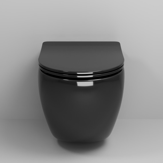 Унитаз подвесной безободковый Grossman Color GR-4411blackS с крышкой микролифт, чёрный глянцевый, Цвет производителя: чёрный глянцевый - фото 3