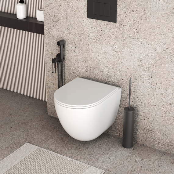 Унитаз подвесной безободковый Grossman GR-4455SQC с крышкой микролифт, белый глянцевый (Система смыва торнадо) - фото 3