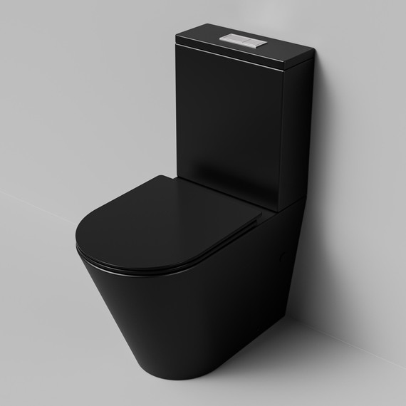 Унитаз-компакт безободковый Grossman GR-4458BMSQ с крышкой микролифт, чёрный матовый (Система смыва торнадо), Цвет производителя: чёрный матовый - фото 5