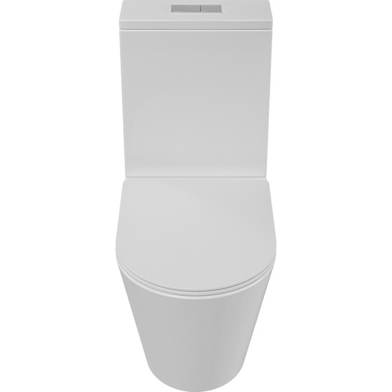 Унитаз-компакт безободковый Grossman GR-4458SQ с крышкой микролифт (Система смыва торнадо), Цвет производителя: белый - фото 3