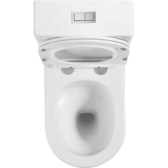 Унитаз-компакт безободковый Grossman GR-4458SQ с крышкой микролифт (Система смыва торнадо), Цвет производителя: белый - фото 9