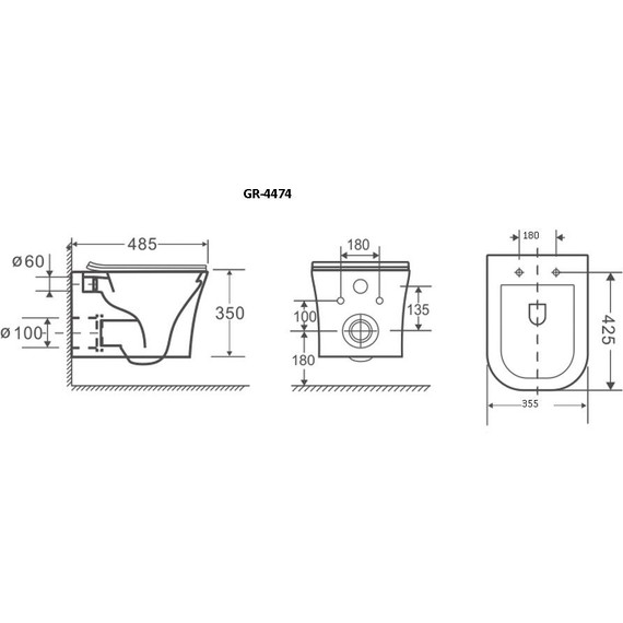 Унитаз подвесной безободковый Grossman Style GR-4474S с крышкой микролифт, белый глянцевый - фото 6