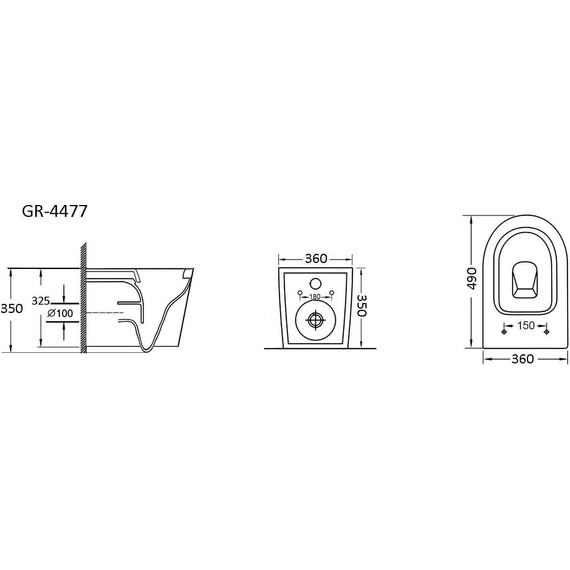 Унитаз подвесной безободковый Grossman GR-4477S с крышкой микролифт, белый глянцевый - фото 6