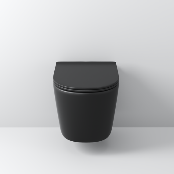 Унитаз подвесной безободковый Grossman GR-4477BMSQ с крышкой микролифт, чёрный матовый (Система смыва торнадо), Цвет производителя: чёрный матовый - фото 5