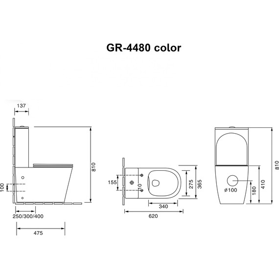 Унитаз-компакт безободковый Grossman Color GR-4480MS с крышкой микролифт, белый матовый, Цвет производителя: белый матовый - фото 8