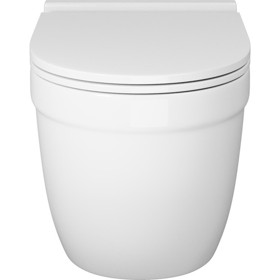 Унитаз подвесной безободковый Grossman GR-4483SQ с крышкой микролифт, белый глянцевый (Система смыва торнадо), Цвет производителя: белый глянцевый - фото 3