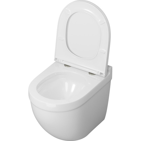 Унитаз подвесной безободковый Grossman GR-4483SQ с крышкой микролифт, белый глянцевый (Система смыва торнадо), Цвет производителя: белый глянцевый - фото 4