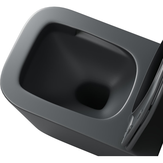 Унитаз подвесной безободковый Grossman GR-4404GMSQ с крышкой микролифт, серый матовый (Система смыва торнадо), Цвет производителя: серый матовый - фото 5