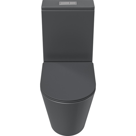 Унитаз-компакт безободковый Grossman GR-4458GMSQ с крышкой микролифт, серый матовый (Система смыва торнадо), Цвет производителя: серый матовый - фото 3