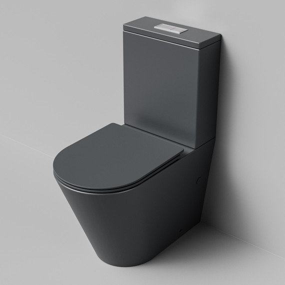 Унитаз-компакт безободковый Grossman GR-4458GMSQ с крышкой микролифт, серый матовый (Система смыва торнадо), Цвет производителя: серый матовый - фото 6