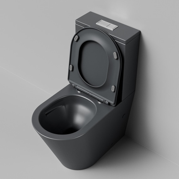 Унитаз-компакт безободковый Grossman GR-4458GMSQ с крышкой микролифт, серый матовый (Система смыва торнадо), Цвет производителя: серый матовый - фото 8