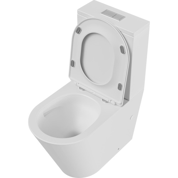 Унитаз-компакт безободковый Grossman GR-4458MSQ с крышкой микролифт, белый матовый (Система смыва торнадо), Цвет производителя: белый матовый - фото 4