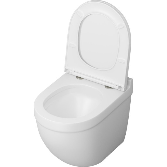 Унитаз подвесной безободковый Grossman GR-4483MSQ с крышкой микролифт, белый матовый (Система смыва торнадо), Цвет производителя: белый матовый - фото 4