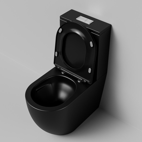 Унитаз-компакт безободковый Grossman GR-4494BMSQ с крышкой микролифт, чёрный матовый (Система смыва торнадо), Цвет производителя: чёрный матовый - фото 7