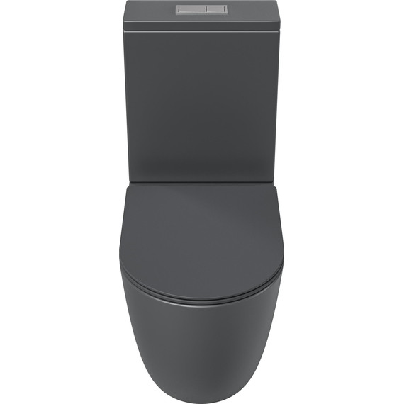 Унитаз-компакт безободковый Grossman GR-4494GMSQ с крышкой микролифт, серый матовый (Система смыва торнадо), Цвет производителя: серый матовый - фото 3
