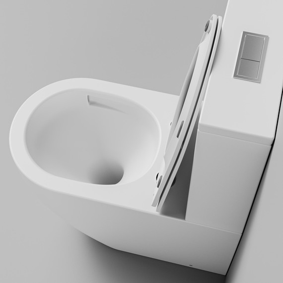 Унитаз-компакт безободковый Grossman GR-4494MSQ с крышкой микролифт, белый матовый (Система смыва торнадо), Цвет производителя: белый матовый - фото 9